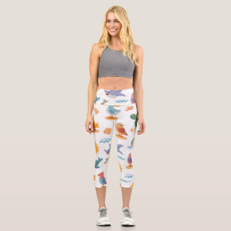 Ferienbereite Hochtaillierte Caprihose Geschenk Capri Leggings
