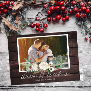 FERIENFOTO Editierbare rustikale Weihnachtskarte Einladung