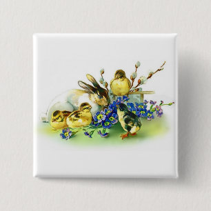 Ferienhaus Bunny & Spring Chicks Ostern Abzeichen Button