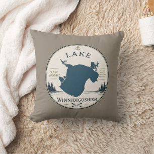 Ferienhaus-Dekoration & Souvenir vom Lake Winnibig Kissen