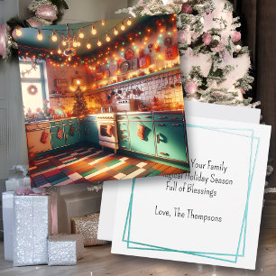 Ferienhaus Kitsch Weihnachten Retro Küche Christma Karte