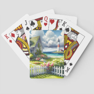 Ferienhaus mit Blick auf den Leuchtturm Spielkarten