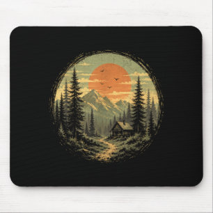 Ferienhaus Sonnenuntergang Berg Wald Wildnis Natur Mousepad