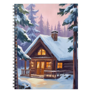 Ferienhaus Weihnachten   Wald Winter Schnee Notizblock