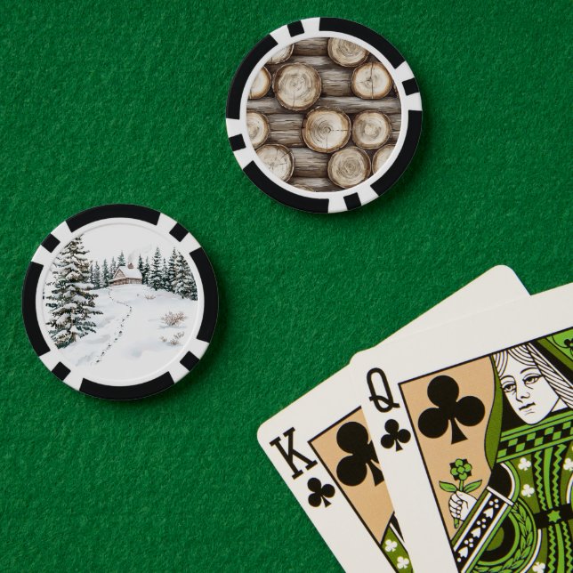 Ferienhaus-Weihnachtsprotokolle Pokerchips (Pokertisch (doppelt))