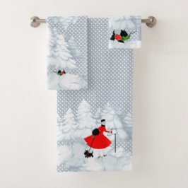Ferienhaushandtücher, Winterhandtücher, Weihnachts Badhandtuch Set