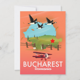 Ferienkarte für Bukarest Rumänien Einladung