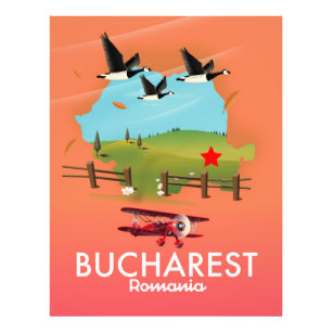 Ferienkarte für Bukarest Rumänien Fotodruck