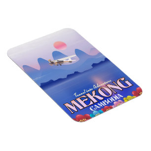 Ferienplakat des Mekongs Kambodscha Magnet