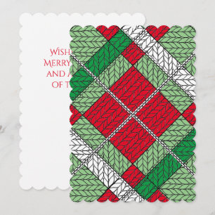 FERIENWOHNUNG RAUTE STRICK 12x18 Flat Christmas Ca Feiertagskarte