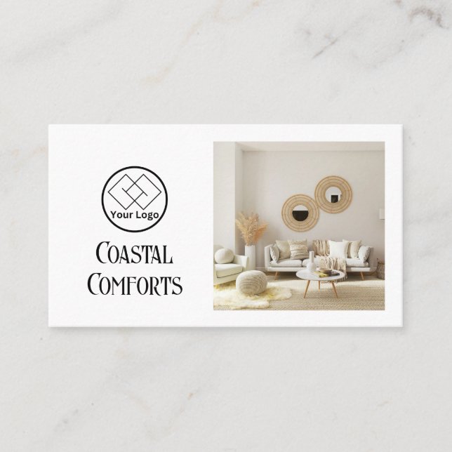 Ferienwohnungen Vermietung modern| Custom QR Code Visitenkarte (Vorderseite)