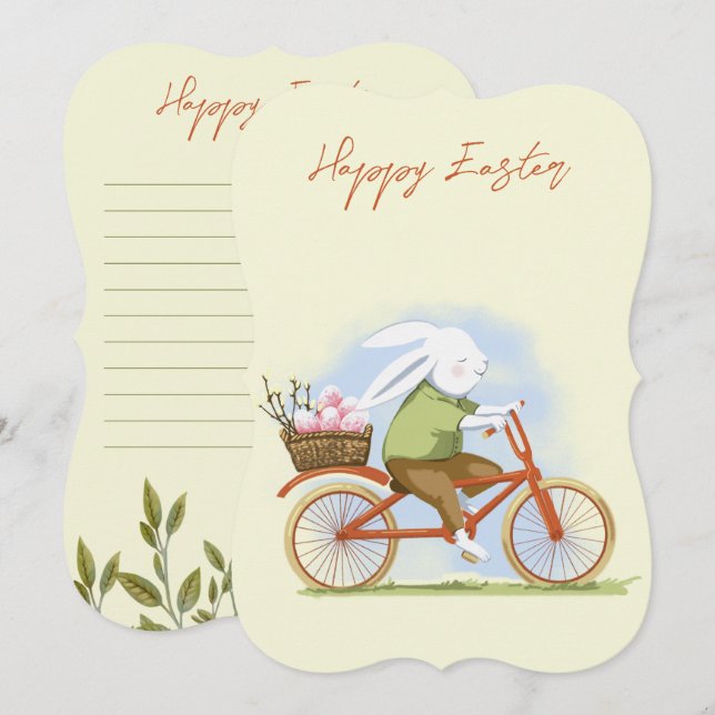 Ferienwohnungskarte "Happy Oaster". Feiertagskarte (Vorne/Hinten)