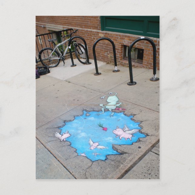 Ferkel mit Zuckerrüben Postkarte (Vorderseite)