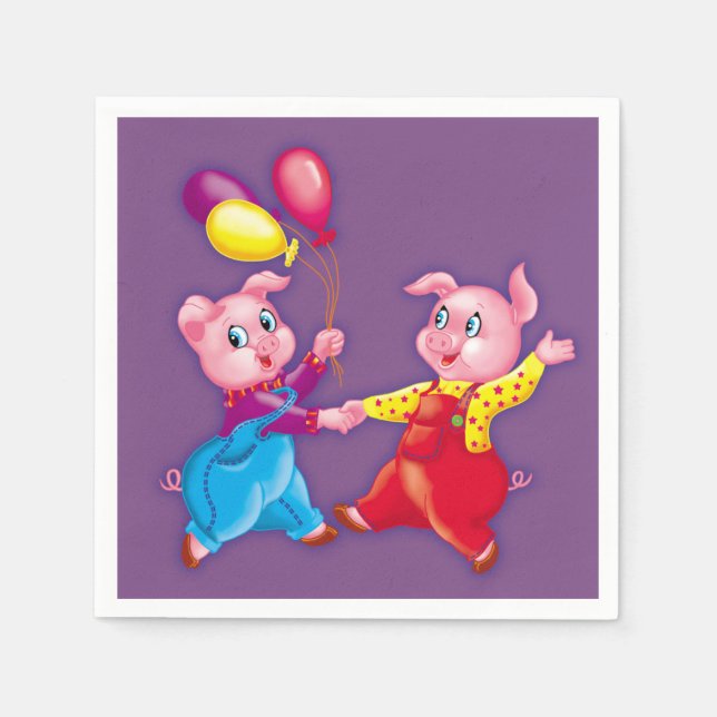 Ferkelrosa fröhlich serviette (Vorderseite)