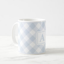 Ferme Bleu Buffalo Plaid Check Mug Monogramme