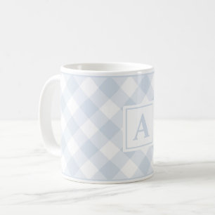 Ferme Bleu Buffalo Plaid Check Mug Monogramme