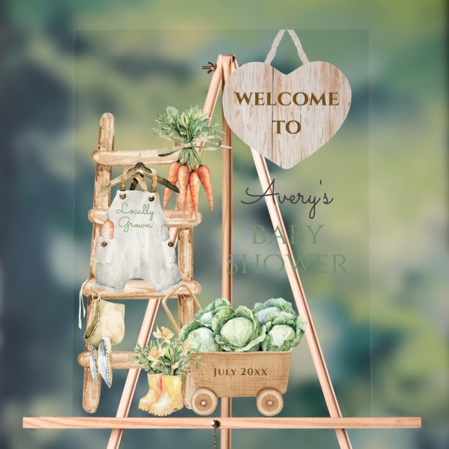 Ferme cultivée localement Baby shower rustique Bie (Neutre)