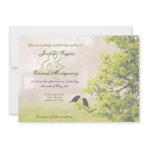Ferme dans le faire-part de mariage d'oiseaux du