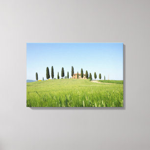 Ferme en Toscane avec la copie de toile de cyprès
