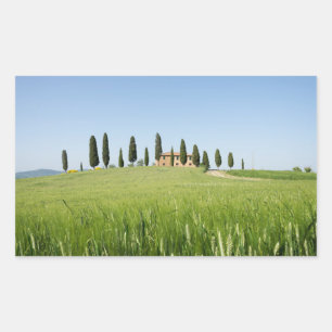Ferme en Toscane rectangulaire autocollant