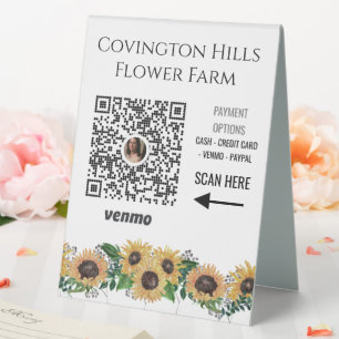 Ferme florale de tournesol Venmo Payer ici Signe