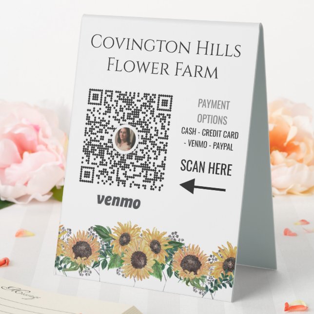 Ferme florale de tournesol Venmo Payer ici Signe (In SItu (Mariage))