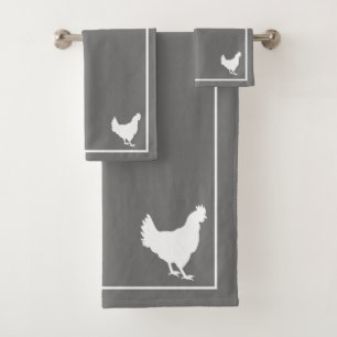 Ferme grise et blanche de silhouette de poule