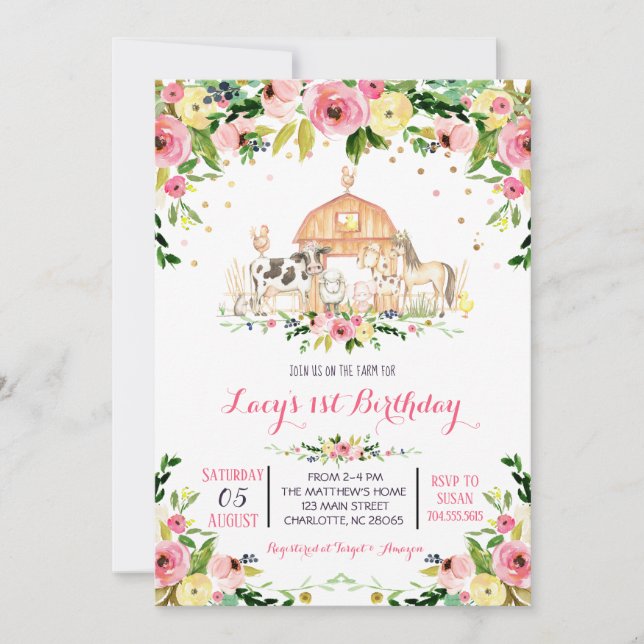 ferme Invitation d'anniversaire, invitation d'anni (Devant)