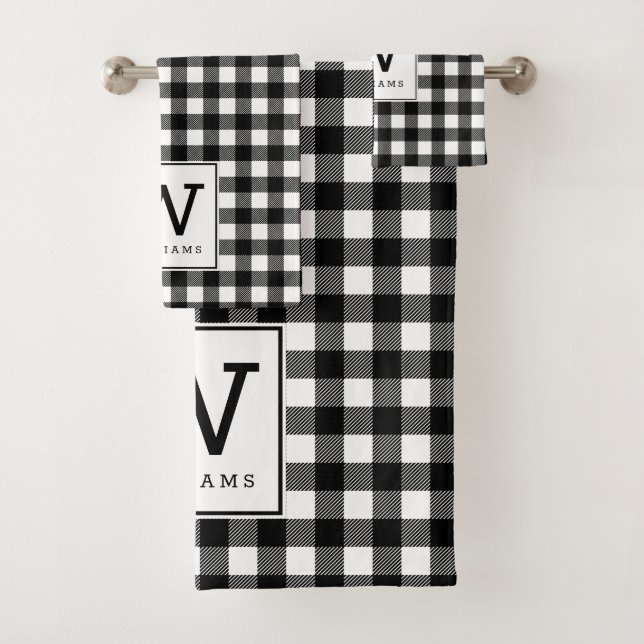 Ferme moderne Buffle noir Plaid Monogramme (En situation)