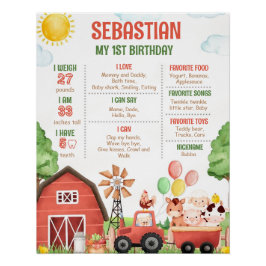 Ferme modifiable Anniversaire Jalon Poster Modèle