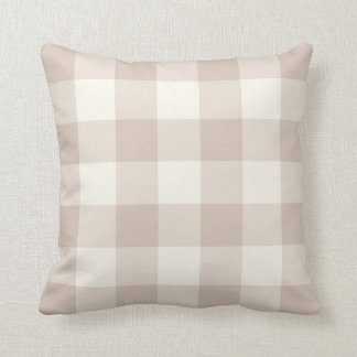 Ferme Neutre Plaid Coussin en Tan & Ivory