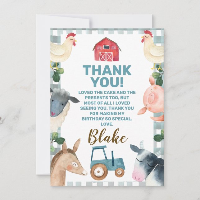 Ferme Plaid Bleue Et Carte de remerciements Tracte (Devant)