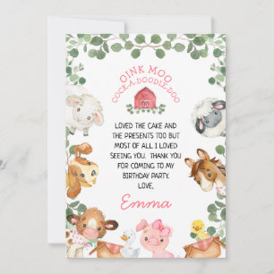 Ferme Red Grange Folithe Carte de remerciements d'