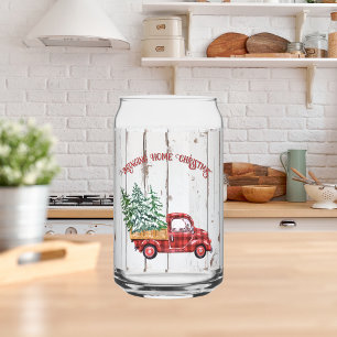 Ferme rustique en bois défoncé Camion Rouge Verre