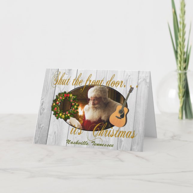Fermer la porte d'entrée Carte de Noël Nashville (Devant)