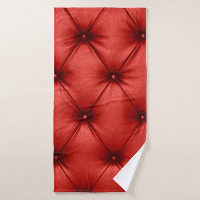 Fermer la texture arrière - plan du capiton rouge  (Serviette de bain)