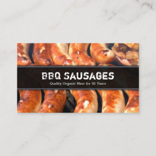 Fermer Photo de saucisses sur BBQ - Carte de visit