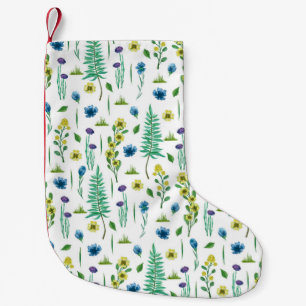 Fern Blume Nahtloses Naturmuster Kleiner Weihnachtsstrumpf