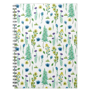 Fern Blume Nahtloses Naturmuster Notizblock