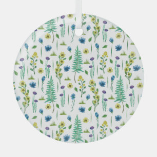 Fern Blume Nahtloses Naturmuster Ornament Aus Glas