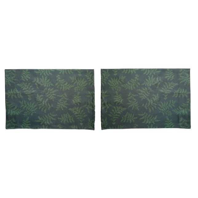 Fern-Design auf grün Kissenbezug (Vorderseite-Set)