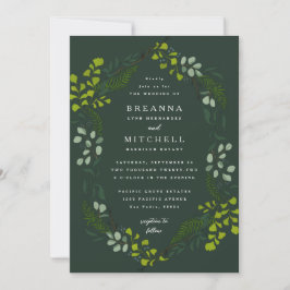 Fern Eucalyptus Hand Gezeichnet Grüne Hochzeit Einladung