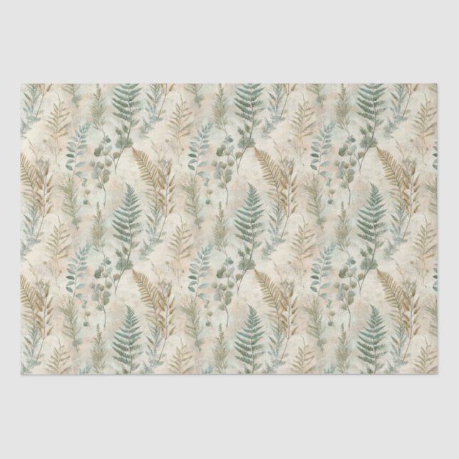Fern & Eucalyptus Skeletts Leaf Decoupage Paper Seidenpapier (Vorderseite)
