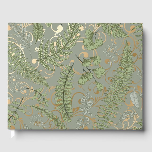 Fern Floral Muster Gästebuch (Vorderseite)