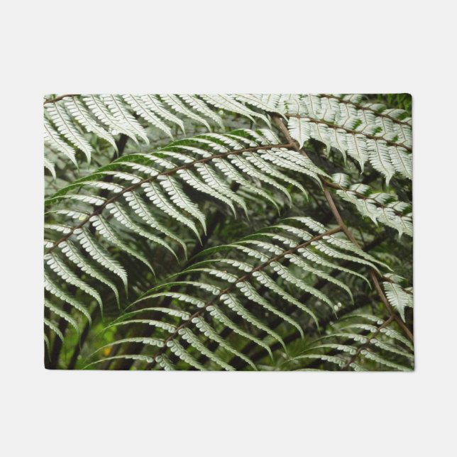 Fern Fronds II Dunkle grüne Natur Fußmatte (Vorderseite)