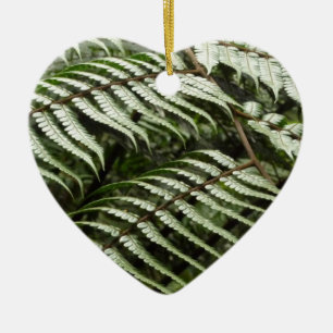 Fern Fronds II Dunkle grüne Natur Keramik Ornament