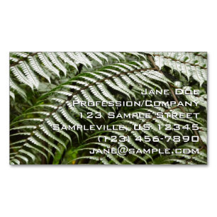 Fern Fronds II Dunkle grüne Natur Magnetische Visitenkarte