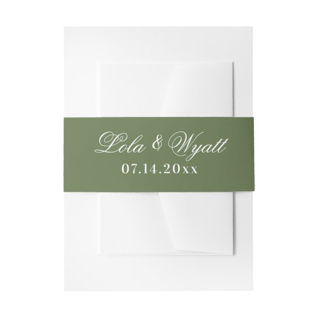 Fern Green Elegant Wedding Einladungsbanderole (Vorderseite Beispiel)