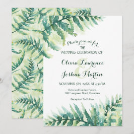 Fern Greenery Watercolor Einladung zur Hochzeit