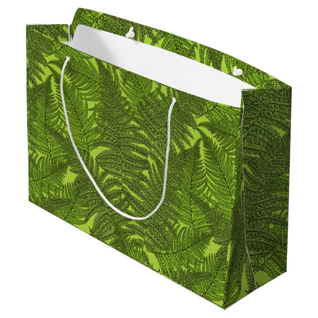 Fern in grün große geschenktüte (Rückseite Schrägansicht)